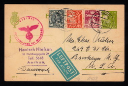 1941. 15 ØRE BREVKORT (139A) + 5 + 30 + 60 ØRE AARHUS 5.5.41. LUFTPOST. Geprüft Oberkom... (Michel: ) - JF500411 - Danish West Indies