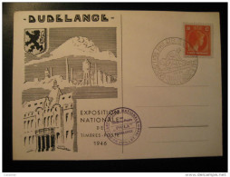 Dudelange 1946 Soldier On Cancel + Stamp On Card Luxembourg - In Gedenken An