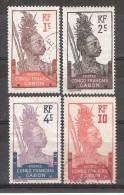 GABON  , 1910 , Type Guerrier , Légende CONGO FRANCAIS , 4 Timbres N°33 ,34 , 35 & 37 Neufs & Obl  , TB , Cote 14 Euros - Gebruikt