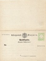 Allemagne Bavière Entier Postal Double - Autres & Non Classés