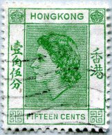 N° Yvert 178 - Timbre De Hong-Kong (1954-1960) - U (Oblitéré) - Elisabeth II - Gebraucht
