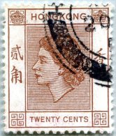 N° Yvert 179 - Timbre De Hong-Kong (1954) - U (Oblitéré) - Elisabeth II - Usati