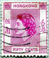 N° Yvert 183 - Timbre De Hong-Kong (1954) - U (Oblitéré) - Elisabeth II - Usados