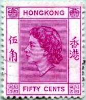 N° Yvert 183 - Timbre De Hong-Kong (1954) - U (Oblitéré) - Elisabeth II - Usati