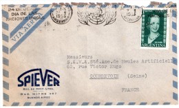 Lettre  D Argentine  Pour  La  France  1953 - Covers & Documents
