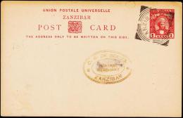 1898. 1 ANNA POST CARD ZANZIBAR 16 MR 98.  (Michel: ) - JF192901 - Zanzibar (...-1963)