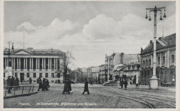 AK Poznan Posen / Deutsch Gauhauptstadt Des Warthelandes Museum Wilhelmstrasse Strassenbahn Gleise Bibliothek Leute - Posen