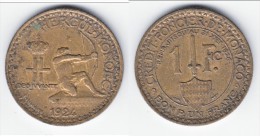 **** MONACO - 1 FRANC 1924 LOUIS II **** EN ACHAT IMMEDIAT !!! - 1922-1949 Louis II