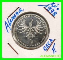 ALEMANIA REPÚBLICA FEDERAL – BRD  5 DM  CONMEMORATIVA PLATA  (AÑO 1978 ) CECA -F - 5 Mark