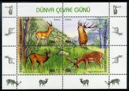 TURKEY 2003 (**) - Environment Day / Animals (roe Deer, Fallow Deer, Red Deer, Gazelle), Mi. 51. - Blocs-feuillets