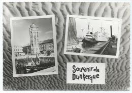 CPSM SOUVENIR DE DUNKERQUE, LA TOUR LEUGHENAER, SORTIE D'UN BATEAU, NORD 59 - Dunkerque