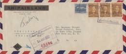 1951-H-23 (LG213) CUBA 1951. FERNANDO FIGUEREDO. 8c. SOBRE CERTIFICADO A US. - Briefe U. Dokumente