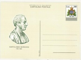 CARTOLINA POSTALE - 1981 - BARTOLOMEO BORGHESI - 1781-1981 - REPUBBLICA DI SAN MARINO - - Lettres & Documents