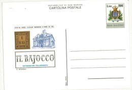 CARTOLINA POSTALE - 1981 - REPUBBLICA DI SAN MARINO - EDITO DAL CIRCOLO FILATELICO E NUMISMATICO DI RIMINI - IL BAJOCCO - Lettres & Documents