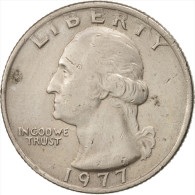 États-Unis, Washington Quarter, 1977, Philadelphia, TTB+, KM:A164a - 1932-1998: Washington