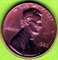 1986 Stati Uniti - 1 Cent. (circolato) - 1959-…: Lincoln, Memorial Reverse