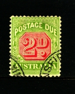 AUSTRALIA - 1910  POSTAGE  DUES  2d VICTORIAN DESIGN DIE II  WMK LARGE CROWN PERF 12x12 1/2  FINE USED SG D65a - Impuestos