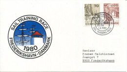 Denmark Cover Sail Training Race Frederikshavn 1-8-1980 With Special Cachet - Lettres & Documents