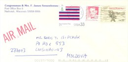 2003. USA, The Letter By Air-mail Post From Nashotan(Wisconsin) To Moldova - Cartas & Documentos