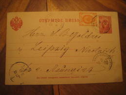 1900 To Leipzig Germany Cancel Stamp On Empire Postal Stationery Card Russia - Ganzsachen