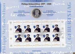 Melanchton Deutschland Numisblatt 1/1997 Mit 1902 Kleinbogen SST 450€ Deutscher Reformator Document Sheetlet Of Germany - Sonstige & Ohne Zuordnung