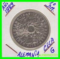 ALEMANIA  DBR.  MONEDA DE 10 DM CONMEMORATIVA  AÑO 1989- G - Commemorations