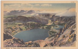 USA, Twin Lakes And Rock Creek Canyon, Cooke-Red Lodge Highway, Unused Linen Postcard [16631] - Yellowstone