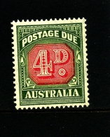 AUSTRALIA - 1952  POSTAGES DUES  4d  REDRAWN CofA  WMK  MINT NH  SG D123 - Segnatasse