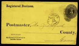 A3683) US Dienstbrief-Umschlag Von New Haven 19.10.1874 (?) - ...-1900