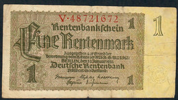 GERMANY P173b 1 RENTENMARK  3.1.1937 Letter V    F-VF - Other & Unclassified