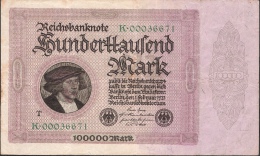 GERMANY P83b 100.000 MARK  1.2.1923 Letter T    VF - 100.000 Mark