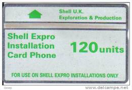 United Kingdom-cur003-120 Units-shell Expro(550b)-(thermographic Band)550b-used Card - Plateformes Pétrolières