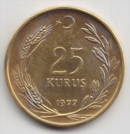 @Y@    Turkije 25 Kurush   1977      (2971)    (gild ?? ) - Turquia