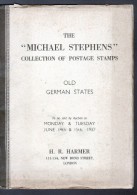 CATALOGUE 1937 DE VENTE AUX ENCHERES, MICHAEL STEPHENS, TIMBRES DES ANCIENS ETATS ALLEMANDS - Catalogues De Maisons De Vente