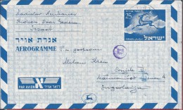 Aerogram Stationery Censured Israel. Circulated Israel To Yugoslavia In 1951. 2 Scans. - Airmail