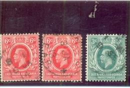 1912 AFRIQUE OR. BR.  Y & T N° 134 - 135 ( O )  Les 3 Timbres - Herrschaften Von Ostafrika Und Uganda