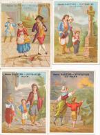 Lot De 4 Chromos Dorées Enfants Maison Gautier Le Mans - Andere & Zonder Classificatie