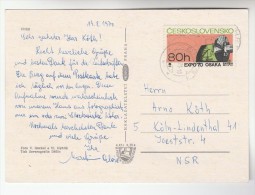 1971  CZECHOSLOVAKIA COVER Stamps 60h OSAKA EXPO  (postcard Cheb) - Lettres & Documents
