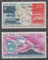 Saint-Pierre Et Miquelon - PA 38/39 -De GAULLE : Voyage Du Général - Bateau, Carte, Croiseur "Colbert" - - Neufs