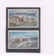 Saint-Pierre Et Miquelon - PA 44/45 - Chevaux En Liberté à Miquelon, Traînage Du Bois Sur L'étang De Mirande - - Neufs