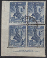 Australia 1947 Cancelled, Block, Inscription, Sc# SG 220 - Usados