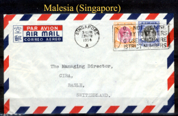 Malesia-SP0010 (Busta, Via Aerea, Da Singapore A Basilea). - Federation Of Malaya