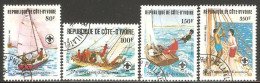 Ivory Coast 1982 Mi# 728-731 Used - Scouting Year / Scouts Sailing - Oblitérés