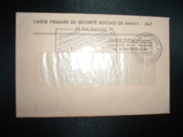 PETITE LETTRE CAISSE PRIMAIRE DE SECURITE SOCIALE DE NANCY OBL.MEC.26-9-1967 NANCY GARE (54 MEURTHE ET MOSELLE) - Frankobriefe