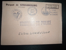 LETTRE PARQUET DE STRASBOURG OBL.MEC.28-10-1977 STRASBOURG RP (67 BAS-RHIN) + CONSEIL DE L'EUROPE - Civil Frank Covers