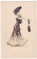 Reznicek Artist Signed Beautiful Woman Fashion C1910s Vintage Postcard 'Simplicissimus Karte Serie I, No.2' - Reznicek, Ferdinand Von