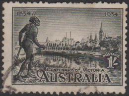 AUSTRALIA - USED 1934 1/- Victorian Centenary - Aboriginal Man - Oblitérés