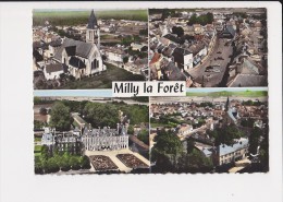91 Milly La Foret église Place Du Marché Vue Panoramique Courances Le Château Multivues - Milly La Foret