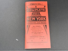 USA - New York - Guide Des Rues - Très Bon état - P 16734 - 1900-1949