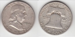 **** USA - UNITED STATES - ETATS-UNIS - HALF DOLLAR 1954 D FRANKLIN - ARGENT - SILVER **** EN ACHAT IMMEDIAT !!! - 1948-1963: Franklin